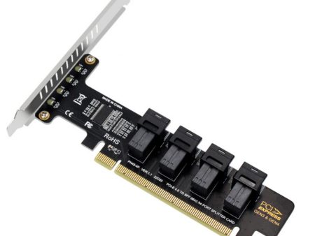 U2 PCIe X16 to 4 Ports U.2 NVME SFF-8643 SFF-8639 Expansion Card PCI Express 4.0 Split Card For Cheap