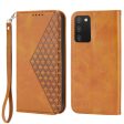 Cell Phone Case For Samsung Galaxy A03s (166.5 x 75.98 x 9.14mm), Calf Texture PU Leather Imprinted Rhombus Pattern Anti-shock Phone Cover Wallet Stand with Strap Online