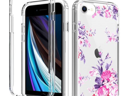 For iPhone SE (2020)   SE (2022)   7   8 4.7 inch Pattern Printing Clear Phone Case Hard PC Soft TPU Shockproof Protection Anti-Scratch Cover For Sale