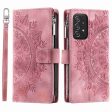 Zipper Pocket Wallet Case for Samsung Galaxy A52 4G   5G   A52s 5G, Collision-proof Mandala Flower Imprinted PU Leather Stand Cover with Multiple Card Slots Cheap