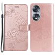 KT Imprinting Flower Series-2 for Honor 70 5G Magnetic Clasp PU Leather Mobile Phone Case Imprinted Butterfly Pattern Stand Wallet Cover Discount