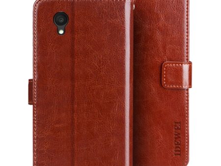 IDEWEI For Alcatel 1 Ultra Fully Wrapped PU Leather Flip Stand Wallet Cover Crazy Horse Texture Phone Protective Case Online