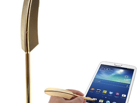 Gold Color Retro Quill Style Feather Capacitive Screen Stylus Touch Pen for iPhone iPad Samsung Sony Nokia Fashion