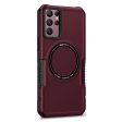 For Samsung Galaxy S22 Ultra 5G Camera Lens Frame Design Phone Cover Hard PC + Soft TPU Anti-drop Case Magnetic Wireless Charging Fashion