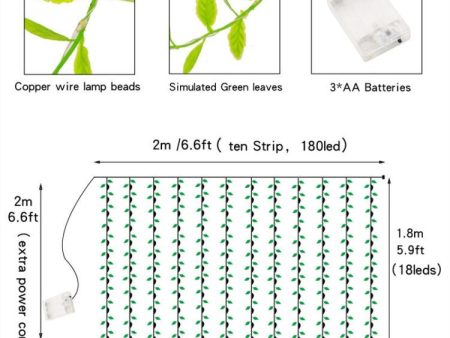 Decorative String Light Leaves Fairy Curtain Light Wedding Party Home Decor - USB Online now