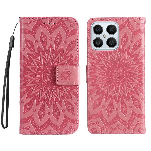 KT Imprinting Flower Series-1 for Honor X8 4G Full Coverage Phone Stand Wallet Cover Sunflower Imprinted PU Leather Phone Case on Sale