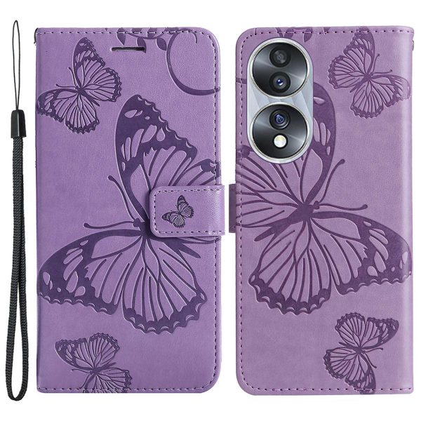 KT Imprinting Flower Series-2 for Honor 70 5G Magnetic Clasp PU Leather Mobile Phone Case Imprinted Butterfly Pattern Stand Wallet Cover Discount