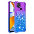 YB Quicksand Series-3 for Xiaomi Poco C40 4G Soft TPU Back Cover Gradient Quicksand Liquid Flowing Sparkle Phone Case For Sale