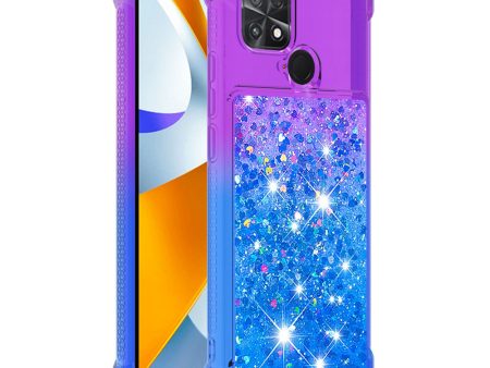 YB Quicksand Series-3 for Xiaomi Poco C40 4G Soft TPU Back Cover Gradient Quicksand Liquid Flowing Sparkle Phone Case For Sale