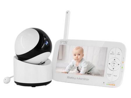 DY55A 5-inch HD Display Baby Monitor 2-Way Talk Wireless Night Vision Rotating Baby Cam with Temperature Display (CE Certified) Discount