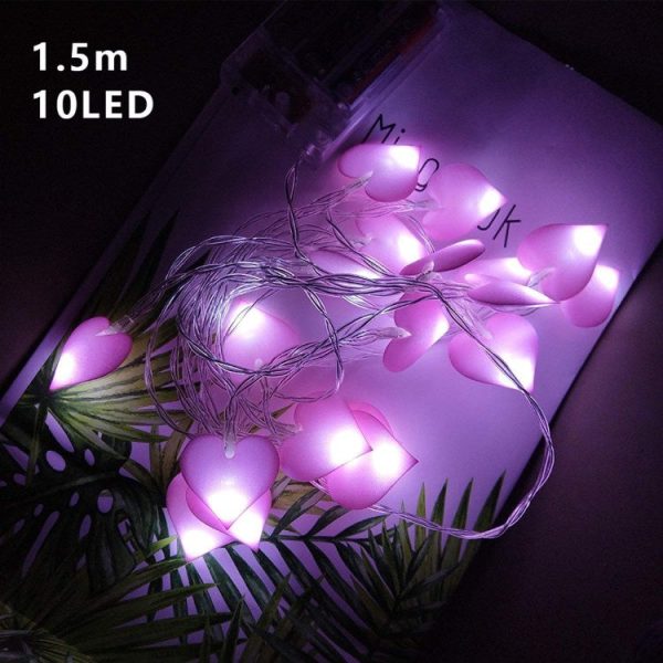 1.5m 10 Lights Heart-Shaped LED String Light Valentines Day Christmas Party Decoration for Girl s Bedroom Hot on Sale