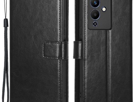 For Infinix Note 12 5G X671   Note 12 Pro 5G X671B Flip Wallet Case Crazy Horse Texture PU Leather Stand Magnetic Phone Cover with Strap For Cheap