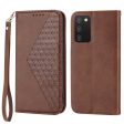 Cell Phone Case For Samsung Galaxy A03s (166.5 x 75.98 x 9.14mm), Calf Texture PU Leather Imprinted Rhombus Pattern Anti-shock Phone Cover Wallet Stand with Strap Online