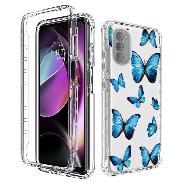 Transparent PC Frame + TPU Phone Case For Motorola Moto G 5G 2022, 2-in-1 Stylish Pattern Printing Cell Phone Protective Back Cover Cheap