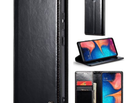 CASEME 003 Series For Samsung Galaxy A20   A30   M10s Magnetic Adsorption PU Leather Full Coverage Wallet Case Waxy Texture Phone Stand Cover Online Hot Sale