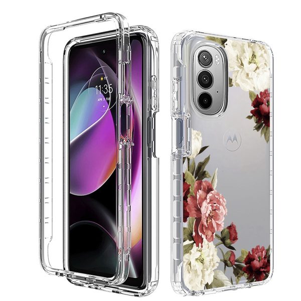 Transparent PC Frame + TPU Phone Case For Motorola Moto G 5G 2022, 2-in-1 Stylish Pattern Printing Cell Phone Protective Back Cover Cheap