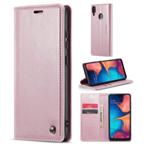 CASEME 003 Series For Samsung Galaxy A20   A30   M10s Magnetic Adsorption PU Leather Full Coverage Wallet Case Waxy Texture Phone Stand Cover Online Hot Sale