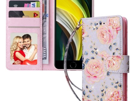 For iPhone 7   8 4.7 inch   SE (2020)   SE (2022) Lacquered PU Leather Case RFID Blocking Wallet Stand Magnetic Clasp Cover For Discount