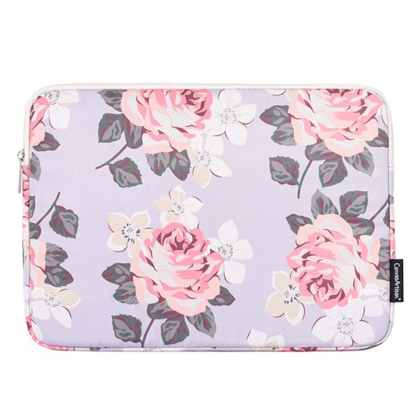 CANVASARTISAN H40-01 Shockproof Sleeve Bag for 14-inch Laptops Portable Storage Bag Rose Pattern Printed Carrying Case Sale