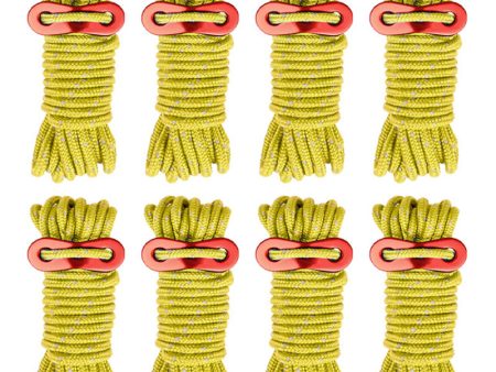 8 Bundles of Luminous Reflective Hiking Guyline High-Strength Outdoor Camping Adjustable Tent Rope with Aluminum Alloy Tensioner For Cheap