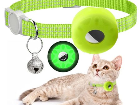 Compatible with AirTag Silicone Case Reflective Pet Collar Bluetooth Tracker Protective Cover with Bell For Discount