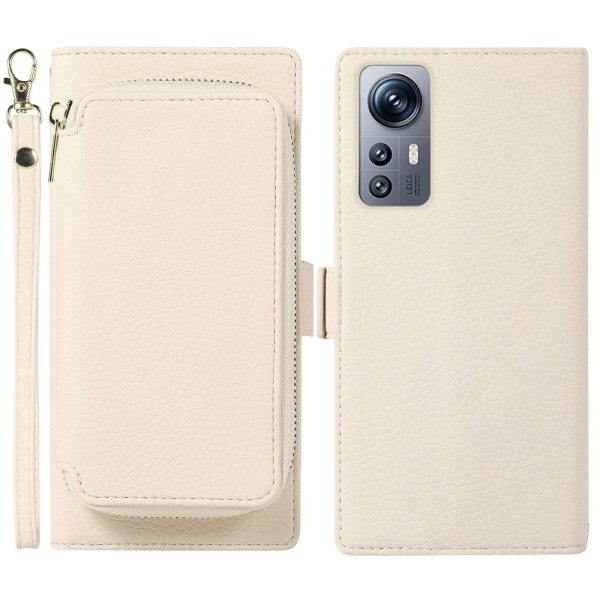 For Xiaomi 12 5G   12X 5G   12S 5G Magnetic Detachable Zipper Card Bag 2-in-1 Litchi Texture PU Leather+TPU Cover Full Protection Phone Stand Wallet Case with Strap For Discount