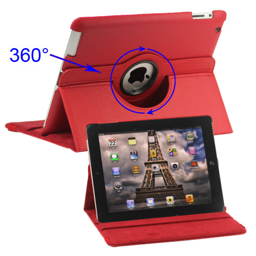 360 Degree Rotating Litchi Surface Leather Case Cover with Stand for iPad 2 3 4 Supply