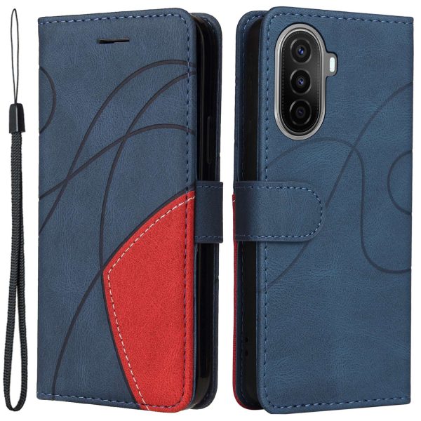 KT Leather Series-1 For Huawei nova Y70 4G   Enjoy 50   nova Y70 Plus 4G Shockproof Dual-color Splicing PU Leather Phone Wallet Case Stand Function Phone Cover with Strap Online Sale