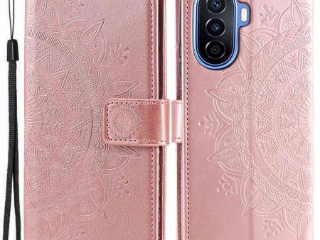 For Huawei nova Y70 Plus 4G Mandala Flower Imprinted PU Leather Wallet Case Flip Stand Magnetic Clasp Shockproof Cover Hot on Sale