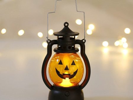 Halloween Pumpkin Light LED Skull Pony Oil Lamp Prop with Battery for Ghost Party Home Outdoor Online now