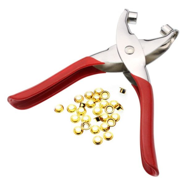 1PC Punch Plier with 100 Rivets Revolving Leather Belt Hand Hole Puncher Online Sale