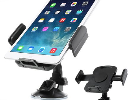 Black Universal 360 Degree Rotating Sucker Car Tablet Holder 7-11 inch Tablet Bracket on Sale