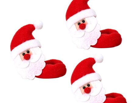 3Pcs   Set Christmas Wine Glass Cover Set Santa Claus Deer Snowman Wine Cup Tag Xmas New Year Decoration For Cheap