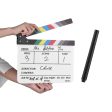 Movie TV Cut Action Scene Clapper Board Dry Erase Acrylic Director Film Clapboard Slate Marker + Pen For Discount