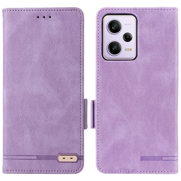 For Xiaomi Redmi Note 12 Pro 5G PU Leather Anti-drop Case Hardware Decor Dual Magnetic Clasp Wallet Stand Phone Cover For Cheap