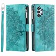 For Samsung Galaxy A13 4G   5G   A04s 4G (164.7 x 76.7 x 9.1 mm) Mandala Flower Imprinted PU Leather+TPU Phone Cover Stand with Multiple Card Slots Zipper Pocket Wallet Case Supply