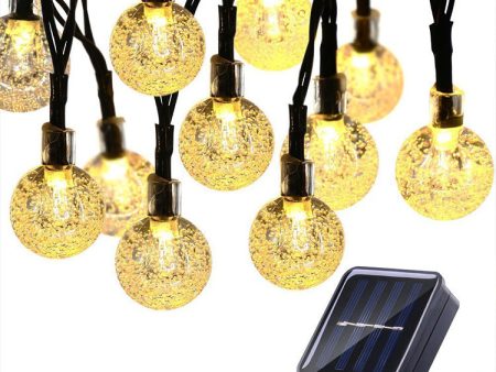 6.5m 30-LED Solar String Ball Lights Outdoor Waterproof Warm White Light Garden Decor Fashion