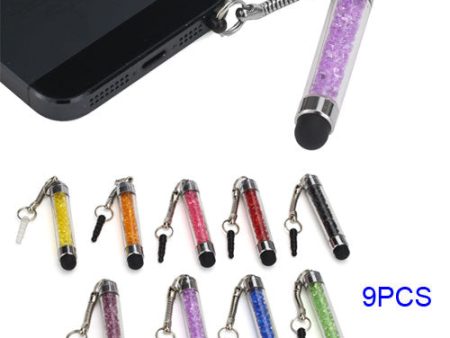 9PCS Rhinestones Inlaid Capacitive Stylus Touch Pen for iPhone 5 iPad Mini iPad 4 Samsung Nokia HTC Online