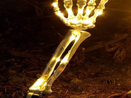 Glowing Skull Hand Halloween Skeleton Decorations Lighted Skeleton Arm Stakes Lights For Cheap