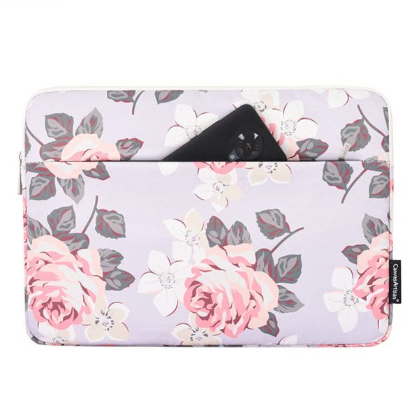 CANVASARTISAN H40-11 Rose Pattern Printed Anti-Drop Sleeve Bag for 11-inch Laptops Portable Carrying Case Shockproof Storage Bag with Outer Pouch Sale