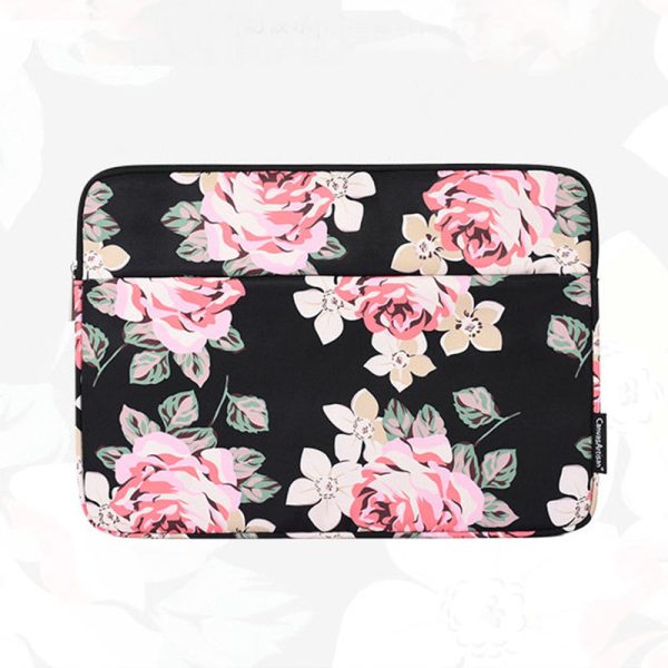 CANVASARTISAN H40-11 Rose Pattern Printed Anti-Drop Sleeve Bag for 11-inch Laptops Portable Carrying Case Shockproof Storage Bag with Outer Pouch Sale