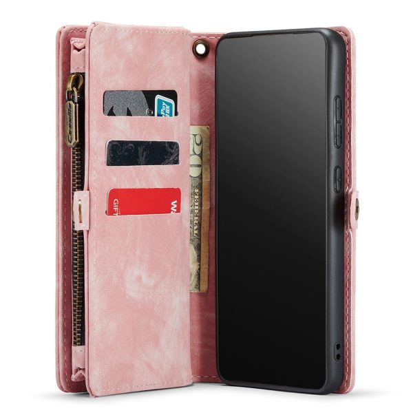 CASEME 008 Series for Samsung Galaxy A50   A50s   A30s Split Leather Phone Case 2-in-1 Detachable Zipper Wallet Stand Cover For Discount