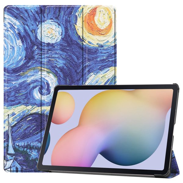 Pattern Printing PU Leather Tri-fold Stand Tablet Case for Samsung Galaxy Tab S7 Plus   S8+ 12.4  Discount