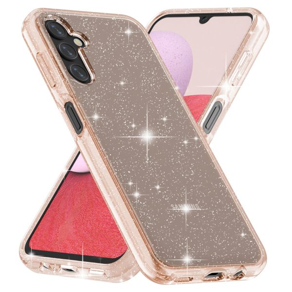 For Samsung Galaxy A14 5G Glittery Powder Soft TPU + Hard PC Protective Phone Case Shockproof Mobile Phone Back Cover Sale