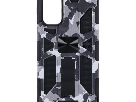 Military Grade Camouflage Design Anti-fall Phone Case Cover with Hidden Kickstand and Built-in Metal Sheet for Samsung Galaxy A13 5G Online Hot Sale